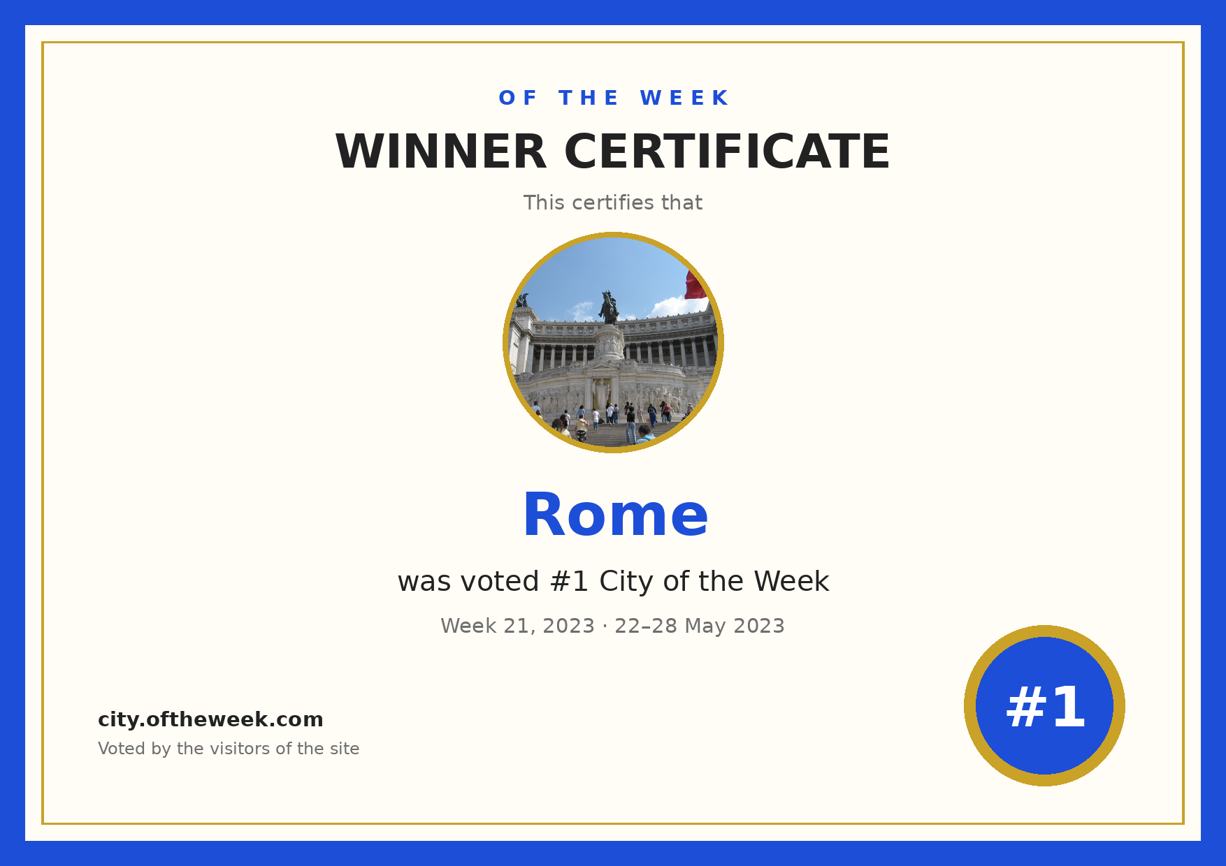 Certificate — Rome